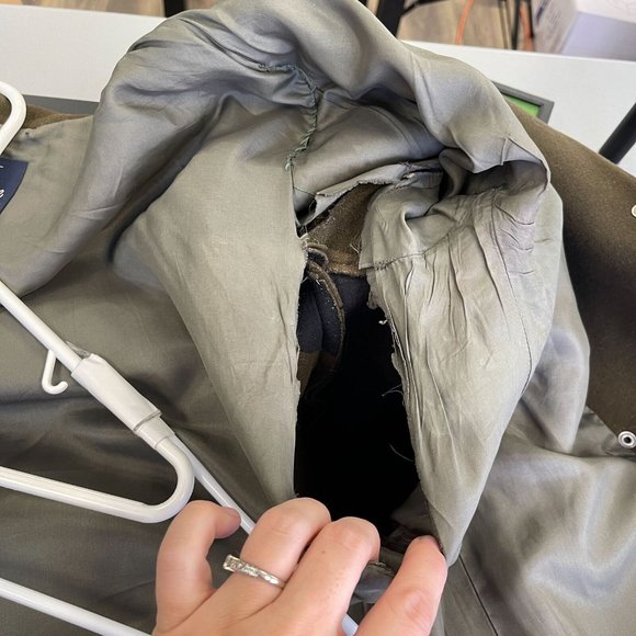 Madewell Womens Size 10 City Grid Wool Peacoat Brown Black Colorblock Winter - Picture 11 of 12